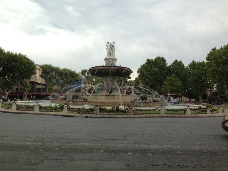 The first of countless amazing fountains all around Aix-en-Provence